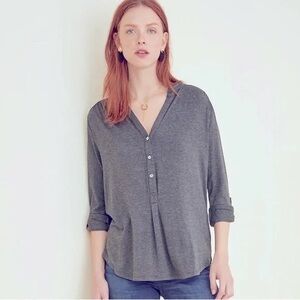 Amour Vert charcoal grey long sleeve henley XS